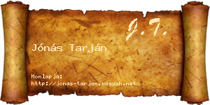 Jónás Tarján névjegykártya